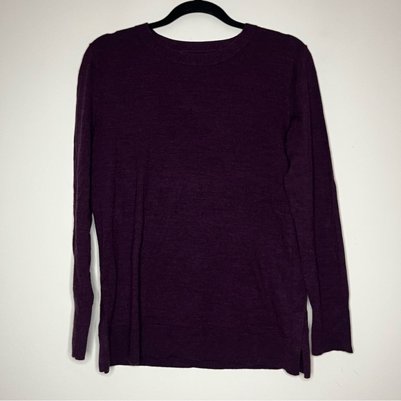BANANA REPUBLIC Purple Extra Fine Merino Fall Winter Lagenlook Sweater - Picture 1 of 6